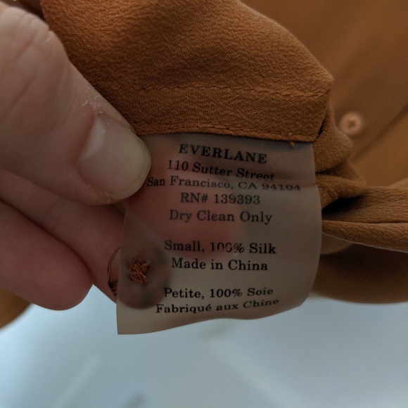 Everlane Silk Sleeveless Rust Orange Blouse, Small - Picture 6 of 8